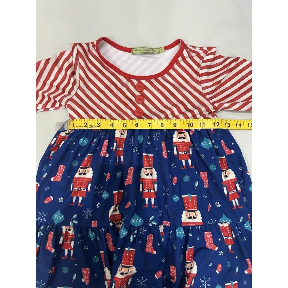Millie Loves‎ Lily Girls Smocked Nutcracker Tunic Dress Size 6 Christmas Holiday